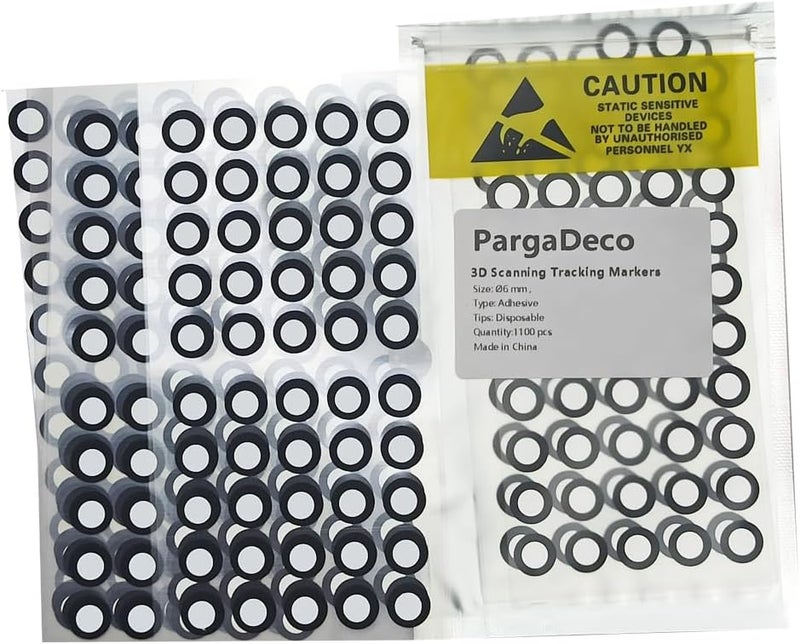 PargaDeco 6.0mm 3D Scanner Positioning Targets, High Reflective 3D Scanning Markers, Target 3D Scan Tracking Dots Compatible with Creatly Revopoint Artec Shining 3D Einstar Handheld 3D Scanner (1100) - Image 1